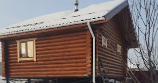 Баня из оцилиндрованного бревна под ключ в Геленджике - от 132639 рублей