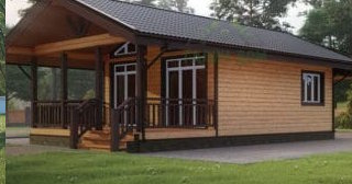 Проект одноэтажного дома из бруса с террасой - Строительство в Геленджике от Строй-Глн от 132639 руб.